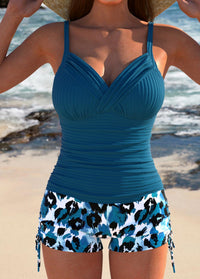 Gabriella | Tankini a coste con shorts stampati