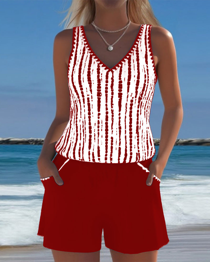 Lucia - Completo tankini con shorts casual