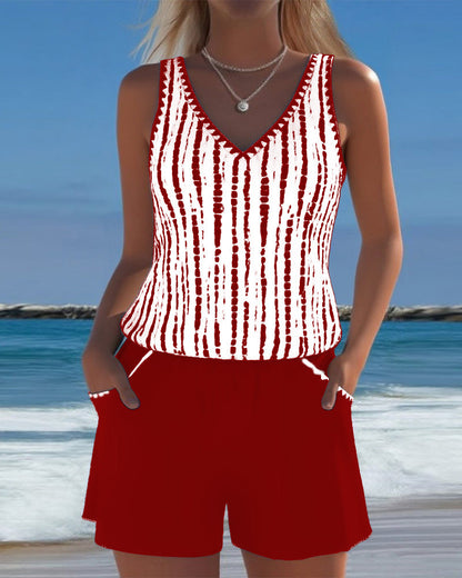 Lucia - Completo tankini con shorts casual