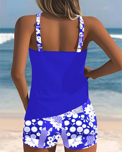 Nadia - Completo tankini stampato con shorts