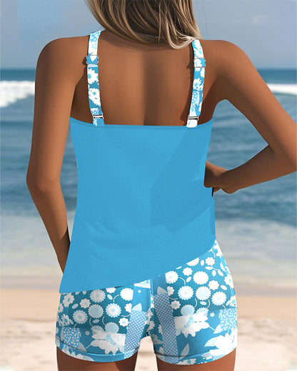 Nadia - Completo tankini stampato con shorts