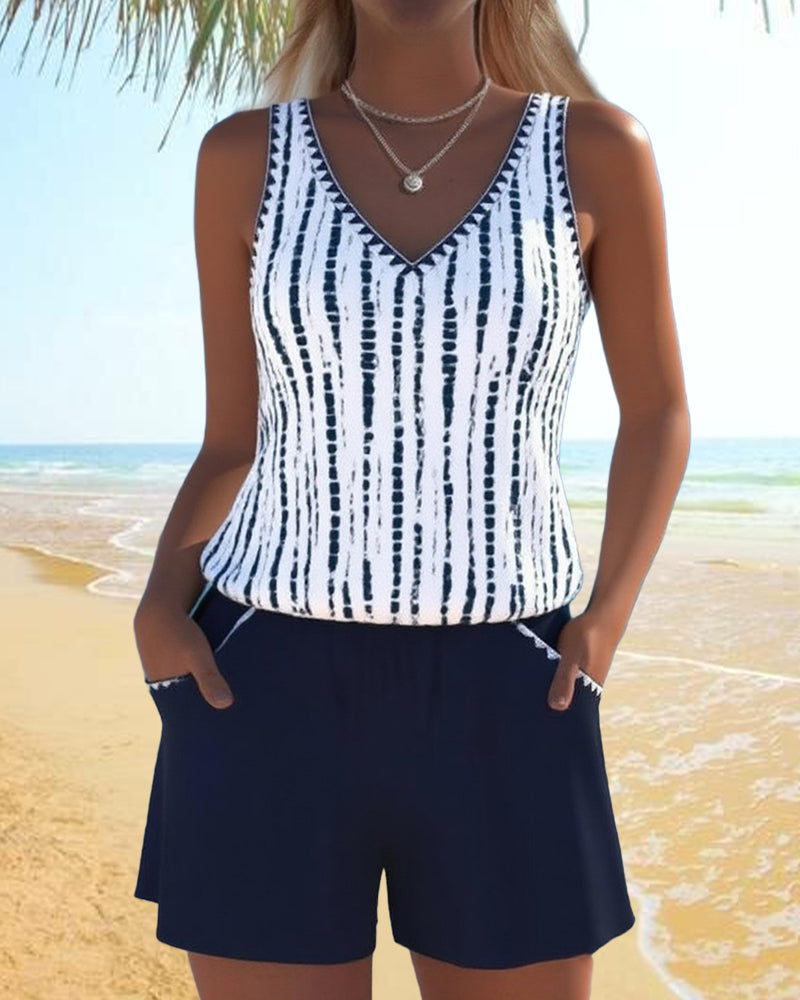 Lucia - Completo tankini con shorts casual