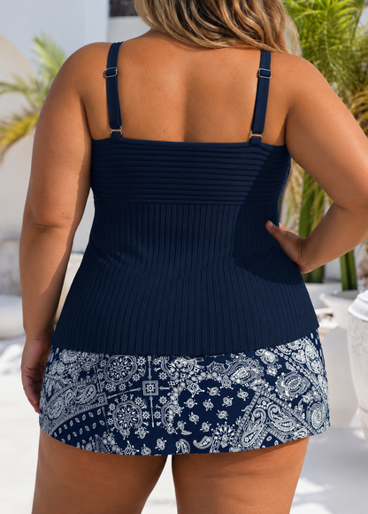 Patrizia - Completo Mare Plissettato Elegante Taglie Forti