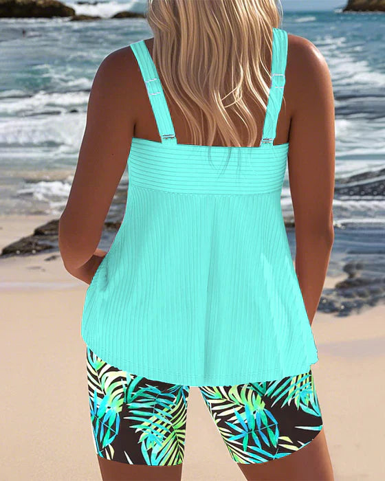 Dafne - Completo tankini a coste che valorizza la silhouette