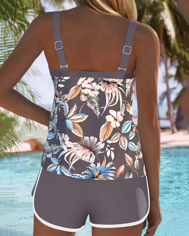 Rachele - Raffinato completo tankini floreale