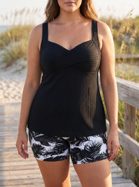 Elide - Elegante Completo Tankini con Shorts Taglie Forti